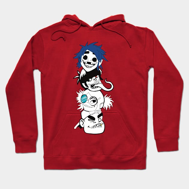 Gorillaz Band Fan Artwork Design Full Version Hoodie by OFive